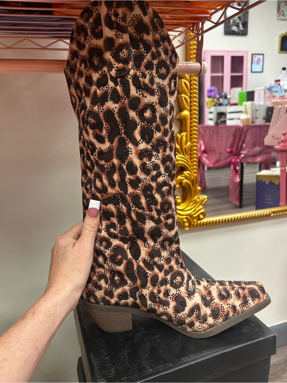 Leopard Print Women’s Mid-Calf Boot - Brown